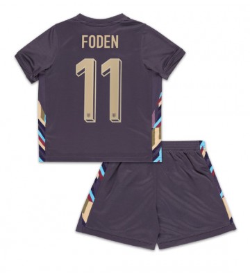 England Phil Foden #11 Bortatröja Barn EM 2024 Kortärmad (+ Korta byxor)